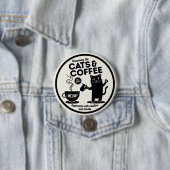 Running on Cats and Coffee Ronde Button 7,6 Cm (In situ)