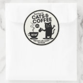 Running on Cats and Coffee  Ronde Sticker (Tas)