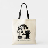 Running on Cats and Coffee Tote Bag (Achterkant)