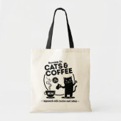 Running on Cats and Coffee Tote Bag (Voorkant)