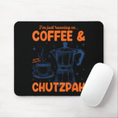 Running On Coffee &amp; Chutzpah Retro Funny Jewis Muismat (Met muis)