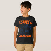 Running On Coffee &amp; Chutzpah Retro Funny Jewis T-shirt (Voorkant volledig)