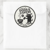 Running on Dogs and Coffee  Ronde Sticker (Tas)