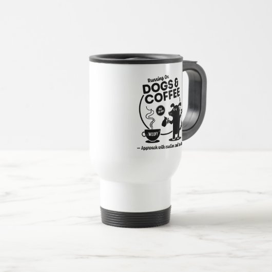 Running on Dogs and Coffee Travel Mug Reisbeker (Voorkant rechts)