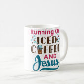 Running On Iced Coffee And Jesus Cold Brew Christi Koffiemok (Voorkant rechts)