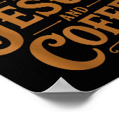 Running On Jesus And Coffee Funny Faith And Caffei Poster (Hoek)