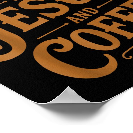 Running On Jesus And Coffee Funny Faith And Caffei Poster (Hoek)