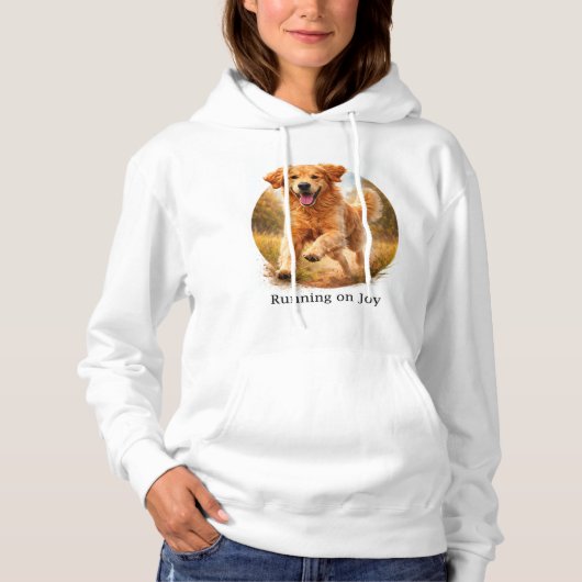 Running on Joy Golden Retriever Hoodie (Voorkant)