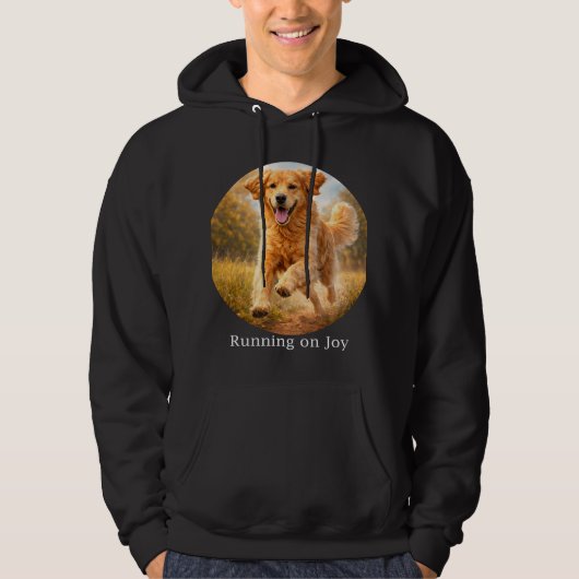 Running on Joy Golden Retriever Hoodie (Voorkant)