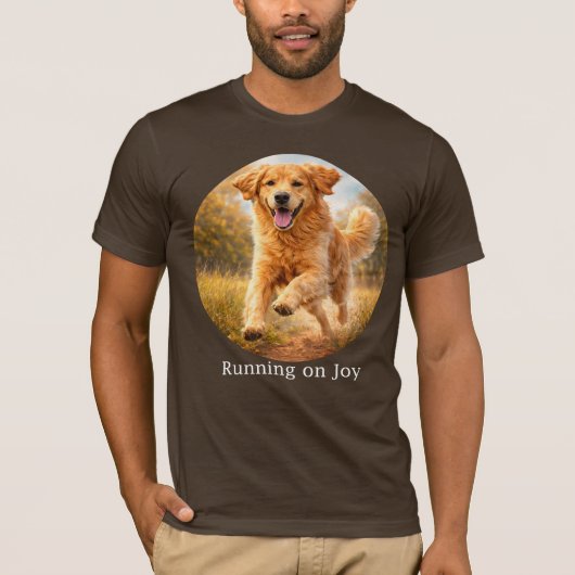Running on Joy Golden Retriever T-shirt (Voorkant)