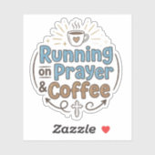 Running on Prayer and Coffee Sticker (Vel)