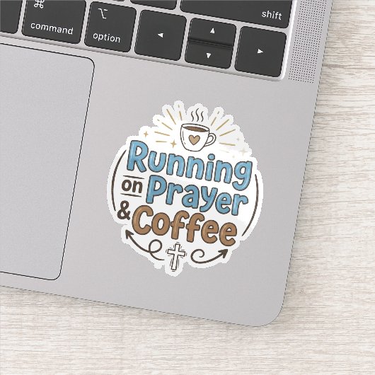 Running on Prayer & Coffee Sticker (Detail)