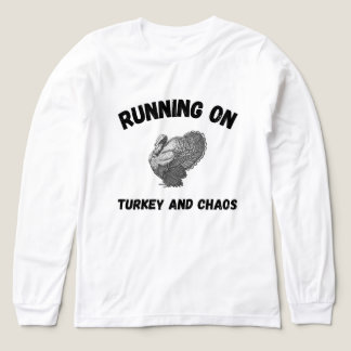Running on Turkey and Chaos | Funny Thanksgiving Tri-Blend Shirt