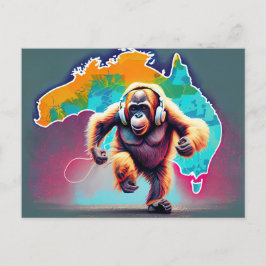 Running Orangutang in Australië Briefkaart