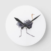 Running Ostrich Clock Ronde Klok (Voorkant)