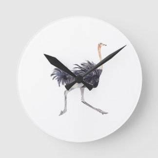 Running Ostrich Clock Ronde Klok