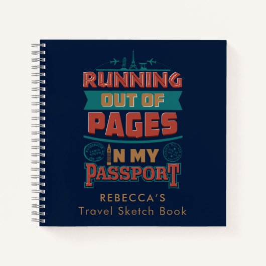Running out Pagina's Vakantie Reizen Schets Notitieboek (Voorkant)