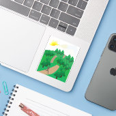 Running Outdoors Sticker (Laptop met iPhone)