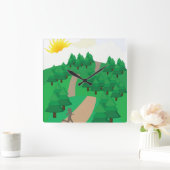 Running Outdoors Vierkante Klok (Huis)