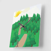 Running Outdoors Vierkante Klok (Hoek)