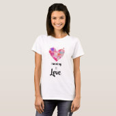 ** Running Paarse Roze Hart Runner Waterverf T-shirt (Voorkant volledig)