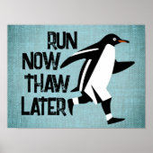 Running Penguin Motivatie Poster (Voorkant)
