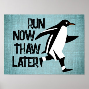 Running Penguin Motivatie Poster
