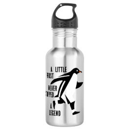 Running Penguin Motivatie Poster Waterfles