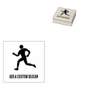 Running Person - Eigen slogan atletisch of race th Rubberstempel (Gestempeld)