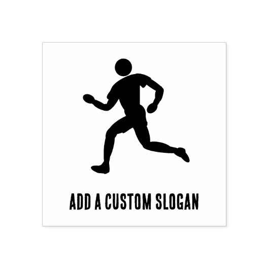 Running Person - Eigen slogan atletisch of race th Rubberstempel (Afrduk)