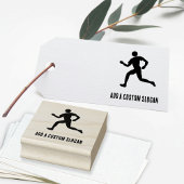 Running Person - Eigen slogan atletisch of race th Rubberstempel