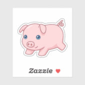 Running Pig, Adorable Piglet Sticker (Vel)