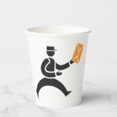 Running Postman Delivering Mail Postal Worker Papieren Bekers (Voorkant)