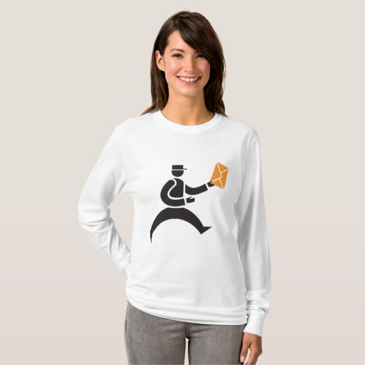 Running Postman Delivering Mail Postal Worker T-shirt (Voorkant volledig)