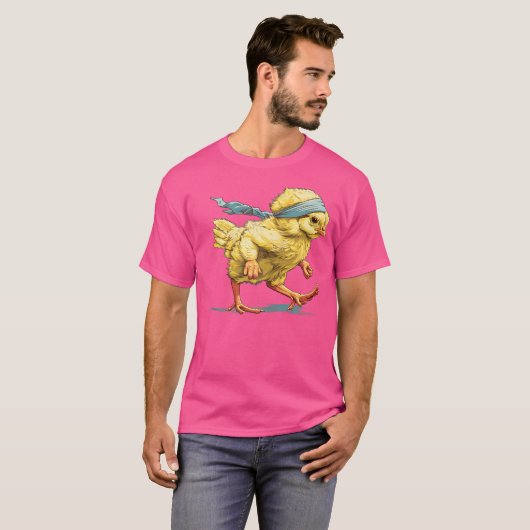Running Poultry With Headband T-shirt (Voorkant volledig)