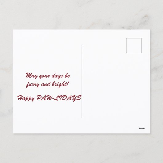 Running Puppy Dog SANTA PAWS is Coming to Town Feestdagenkaart (Achterkant)