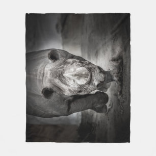 Running Rhinoceros: portret van wilde dieren. Fleece Deken