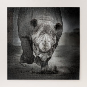 Running Rhinoceros: portret van wilde dieren. Legpuzzel