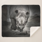 Running Rhinoceros: portret van wilde dieren. Sherpa Deken (Voorkant (horizontaal))