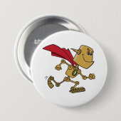 Running Robot Superhero Cartoon Character Ronde Button 7,6 Cm (Voorkant /achterkant)