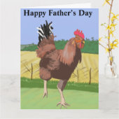 Running Rooster Vaderdag Kaart (Gele Bloem)