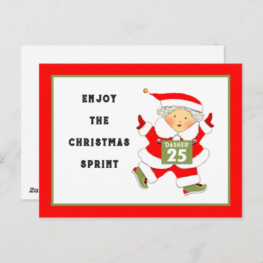 Running Runners Kerstmis Feestdagenkaart (Voorkant / Achterkant)