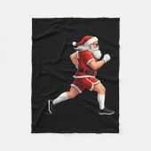 Running Santa Christmas Graphic Runner Run Maratho Fleece Deken (Voorkant)