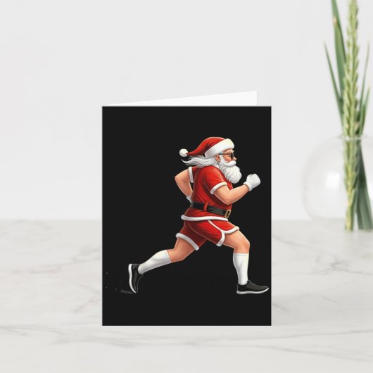 Running Santa Christmas Graphic Runner Run Maratho Kaart (Voorkant)
