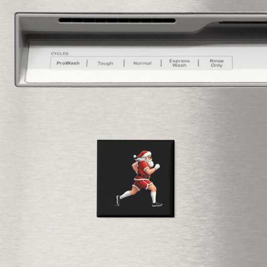 Running Santa Christmas Graphic Runner Run Maratho Magneet (Insitu (Vaatwasser))
