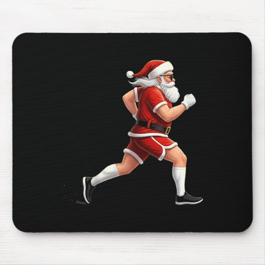 Running Santa Christmas Graphic Runner Run Maratho Muismat (Voorkant)