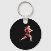Running Santa Christmas Graphic Runner Run Maratho Sleutelhanger (Voorkant)