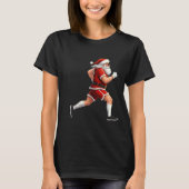Running Santa Christmas Graphic Runner Run Maratho T-shirt (Voorkant)