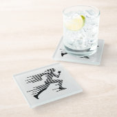 Running Silhouette Onderzetter Glazen Onderzetter (Schuin)