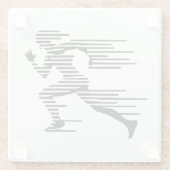 Running Silhouette Onderzetter Glazen Onderzetter (Achterkant)